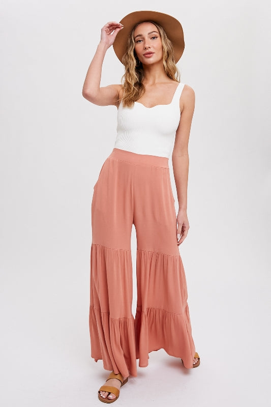 Womens Wide Leg Cropped Pants Sexy High Split Flowy Wrap Layered Yoga Palazzo  Trousers Casual Baggy